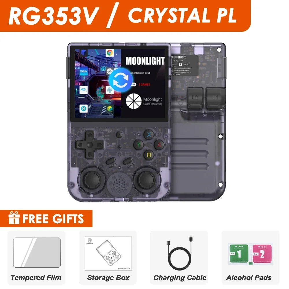 RG353V RG353VS Handheld Game Console 64 128 256GB Touchscreen Dual System Android 11 And Linux Portable 3.5 Inch Retro Gaming Console Micro HDMI Type C Supports Up To 40000 Games