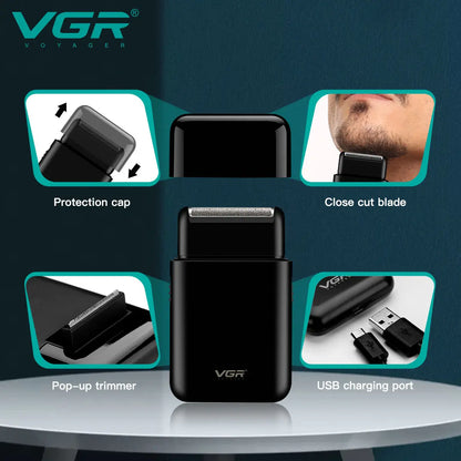 VGR 390 Mini Cordless Beard Trimmer Razor for Men