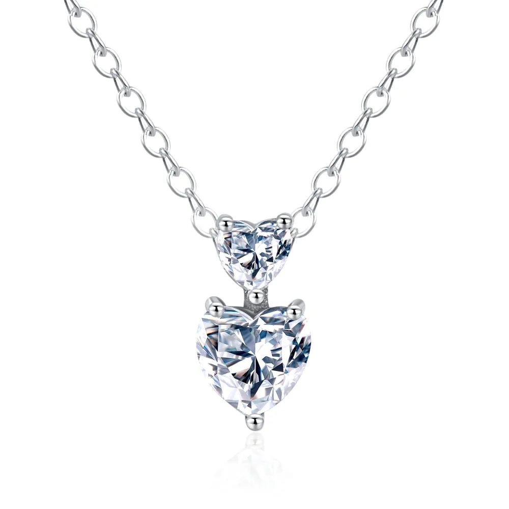 Zircon Love Heart Pendant Necklace Top Rated DIY Jewelry Charm for Women