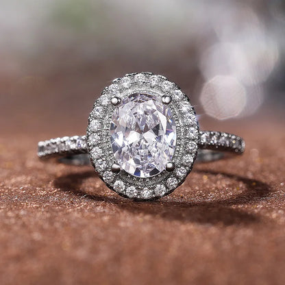 Real Moissanite 925 Sterling Silver Ring for Women Square Round Brilliant Diamond Band Wedding Jewelry Gift