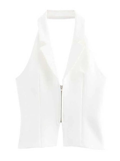 Chic Backless Halter Corset Top For Women With Side Zip