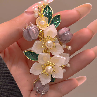 Elegant Bridal Pearl Flower Hair Clip Vintage Wedding Headpiece for Women and Girls
