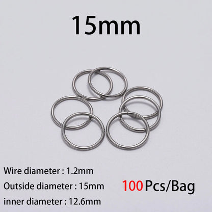 Stainless Steel Jump Rings Open Loops for DIY Jewelry Making 30 to 200 Pieces 1.2 x 15mm 100pcs