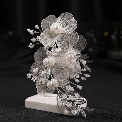 Elegant Alloy Flower Hair Combs for Bridal and Party Glamour