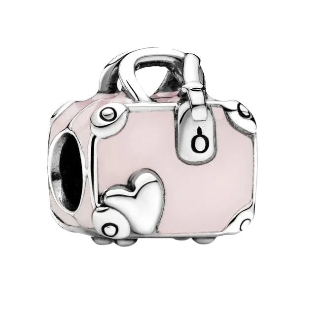 Romantic 925 Sterling Silver Lipstick Charm Pendant with Zircon for Womens Bracelets Necklaces DIY Jewelry Gift