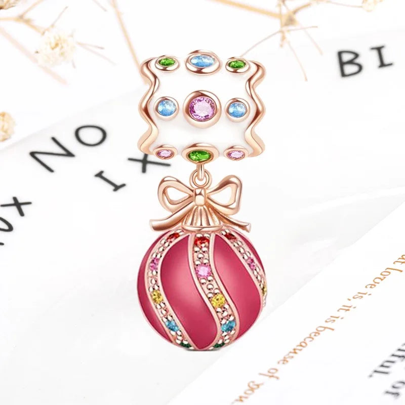 Rose Gold Winged Angel Heart Charm Bead Pink Daisy Spacer
