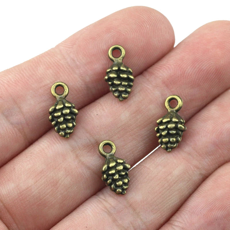 Versatile 3D Pine Cone Charms for DIY Jewelry Making, Set of 20 in Four Elegant Colors