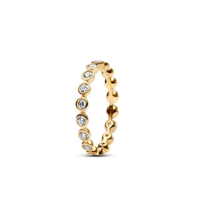 European 925 Silver Gold Bow Ring with Zircon for Exquisite Women's Jewelry at Wedding Parties
