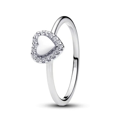 Original 925 Sterling Silver Heart Crown Bow Moon Shell Colorful Crystal Ring for Women Elegant Fine Jewelry Gift XR187