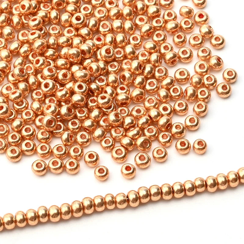 Czech Gold Colorfast Glass Mini Beads for DIY Bracelet Jewelry 8/0 Small Uniform 1.5/2/3mm