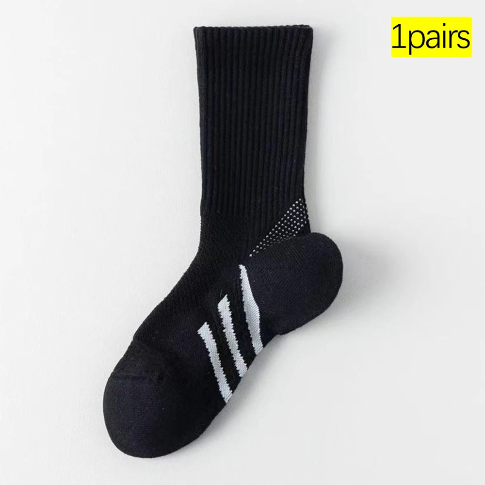 Women Mid Calf Arch Support Cushioned Sports Socks For Tennis