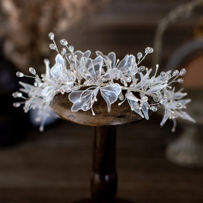 Crystal Blossom Bridal Hairband Handmade Wedding Headpiece for Women
