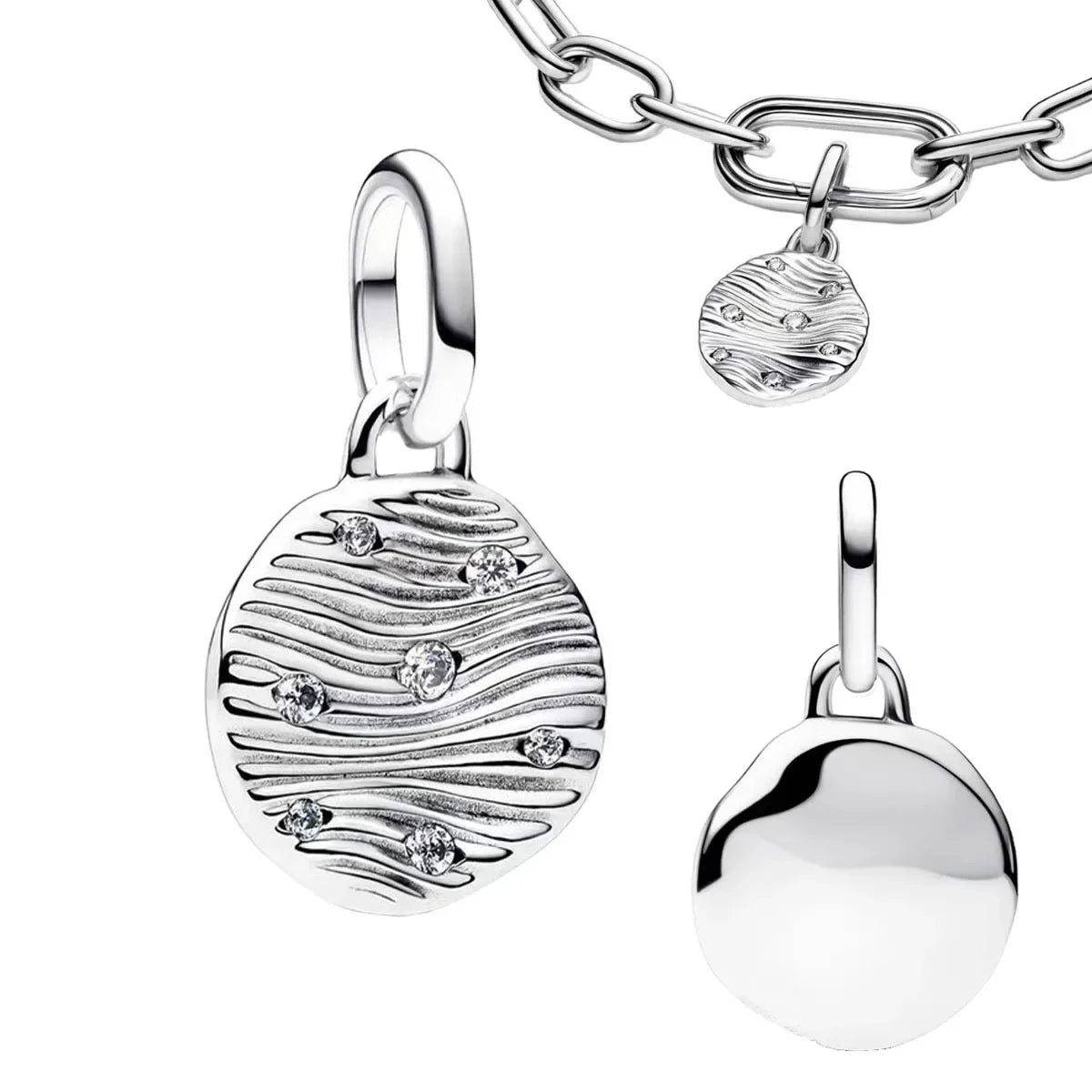 Sterling Silver 925 Skiing Penguin Charm with Geometric Snowflake Beads for Bracelets and Necklaces DIY Jewelry Gift