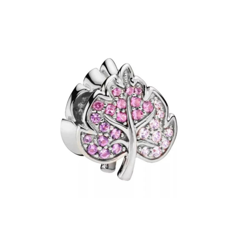 Hot Pink Murano Glass Charm Bead For 925 Bracelet Pendant