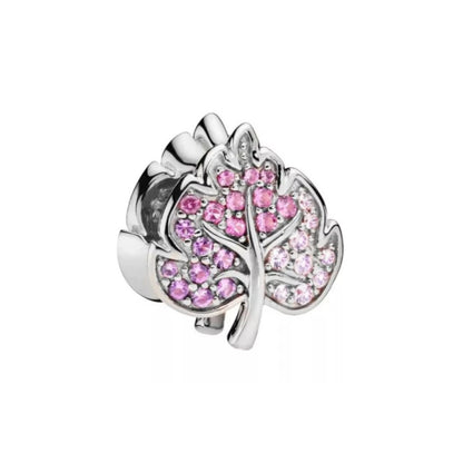 Hot Pink Murano Glass Charm Bead For 925 Bracelet Pendant