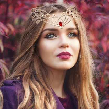 Goddess Cosplay Elven Leaf Crown Tiara Bridal Headband Vintage Wedding Headwear