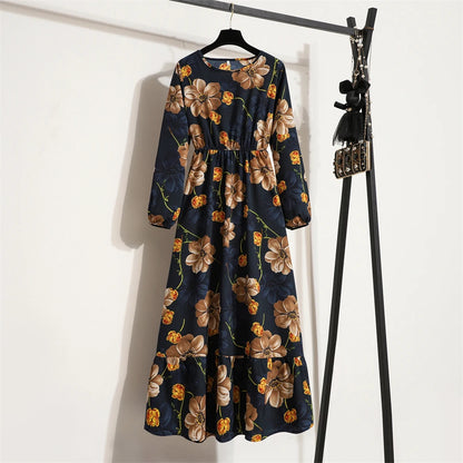 Spring Summer Women Maxi Dresses Casual Full Sleeve Floral 20