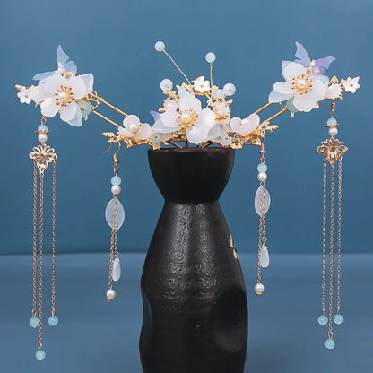 Vintage Chinese Hanfu Hair Accessories Set for Bridal Elegance