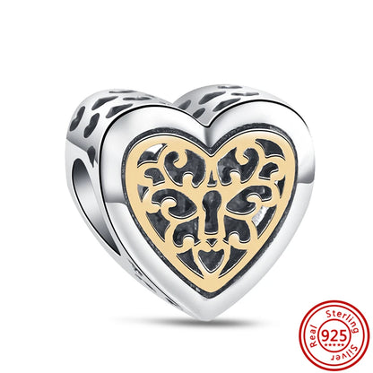 925 Sterling Silver Zodiac Pendant with Colorful Zircon for Charm Bracelets RS030 3mm-4mm
