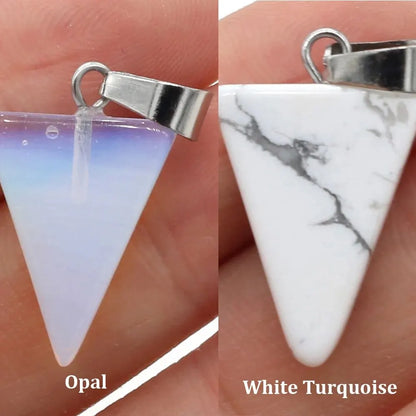 Tiger Eye Quartz Crystal Pendant Set for DIY Jewelry Necklace and Earrings