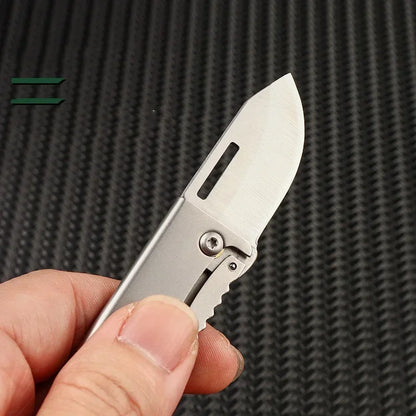 Mini Outdoor Folding Steel Knife - Portable & Sharp Cutting Tool for Camping & Survival WHITE