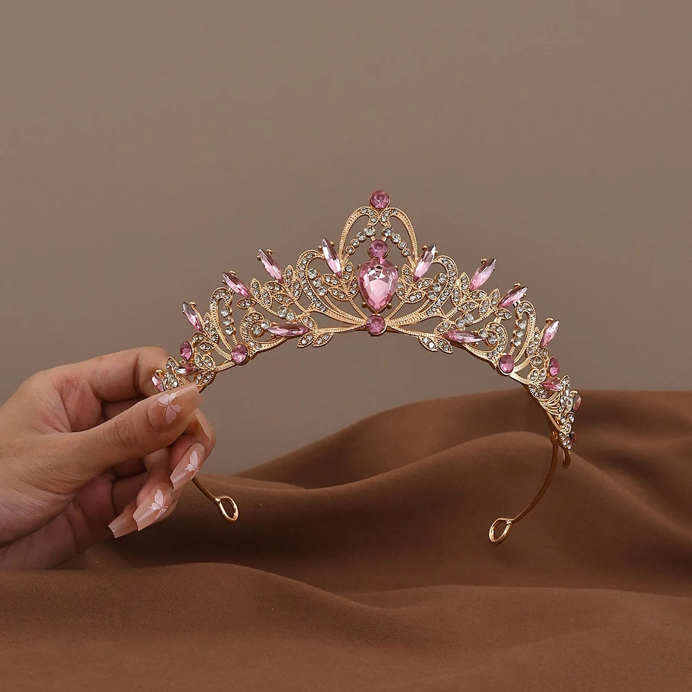 Exquisite Baroque Crystal Bridal Tiara and Crown for Women with Rhinestone Prom Diadem