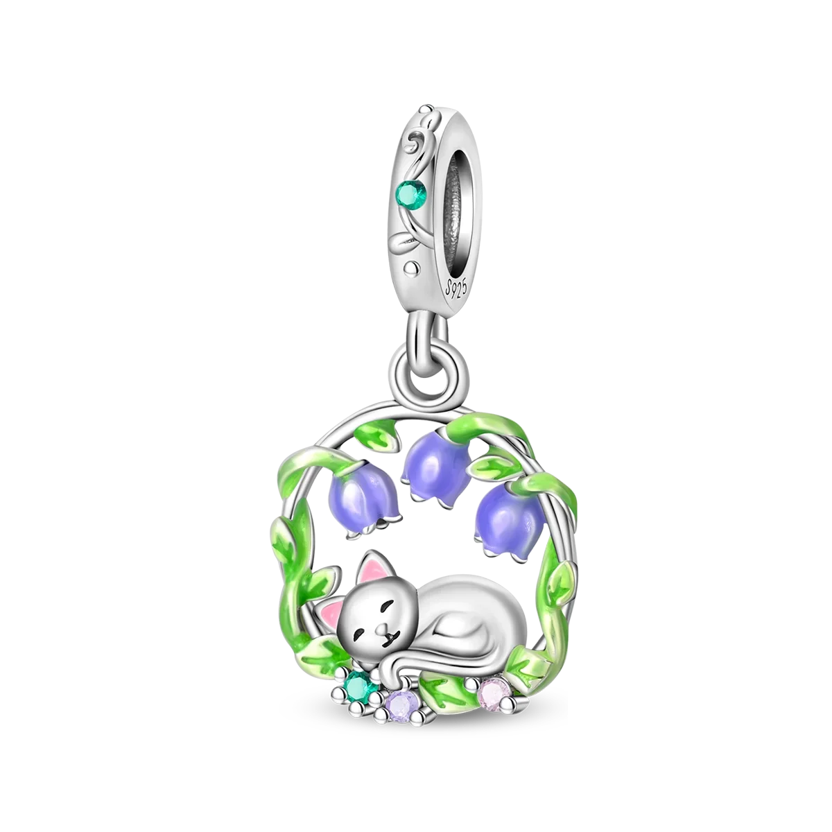 925 Sterling Silver Animal Charms Set Elephant Cat Capybara Swan Zircon Beads for DIY Necklace and Bracelet Jewelry Gift