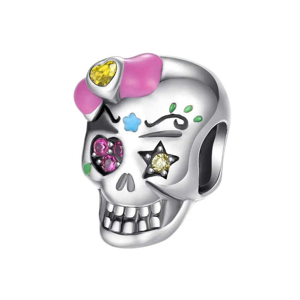 Sterling Silver Halloween Skull Bat Pumpkin Charm Pendant for DIY Jewelry SMC3578