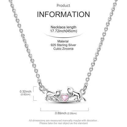 Elegant 925 Sterling Silver Zircon Butterfly Heart Pendant Necklace for Women Anniversary Gift KTN072