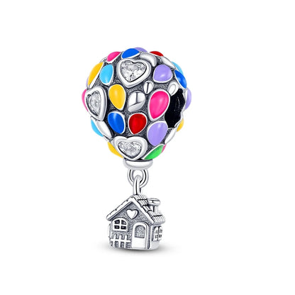 925 Silver Hot Air Balloon Castle Tower Mushroom Charms