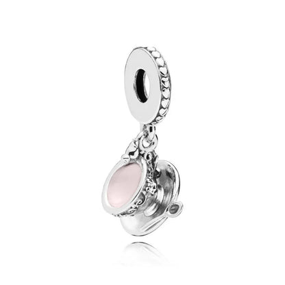 Spring Butterfly Heart Enamel Flower Charm Bead for Bracelets and Necklaces