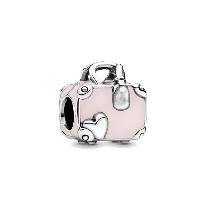 925 Silver Travel Globe Airplane Charm For Bracelet