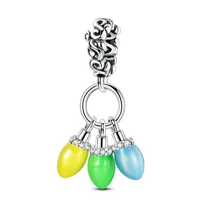 Authentic Luminous Firefly Bee Light Bulb Charm Ring Earrings 925 Sterling Silver DIY Jewelry Gift