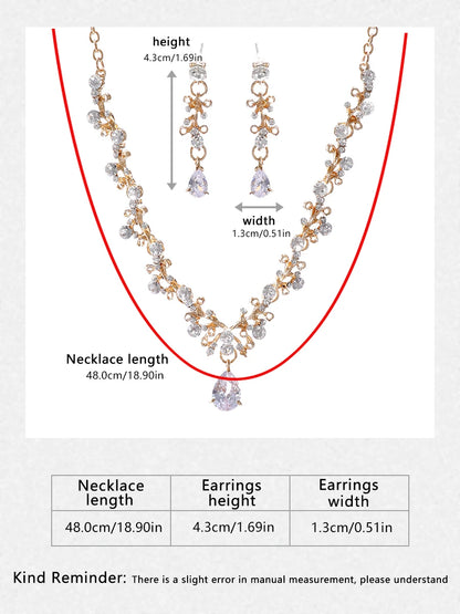 Itacazzo Gold Bridal Headwear Set with Crown, Necklace, and Earrings for Women