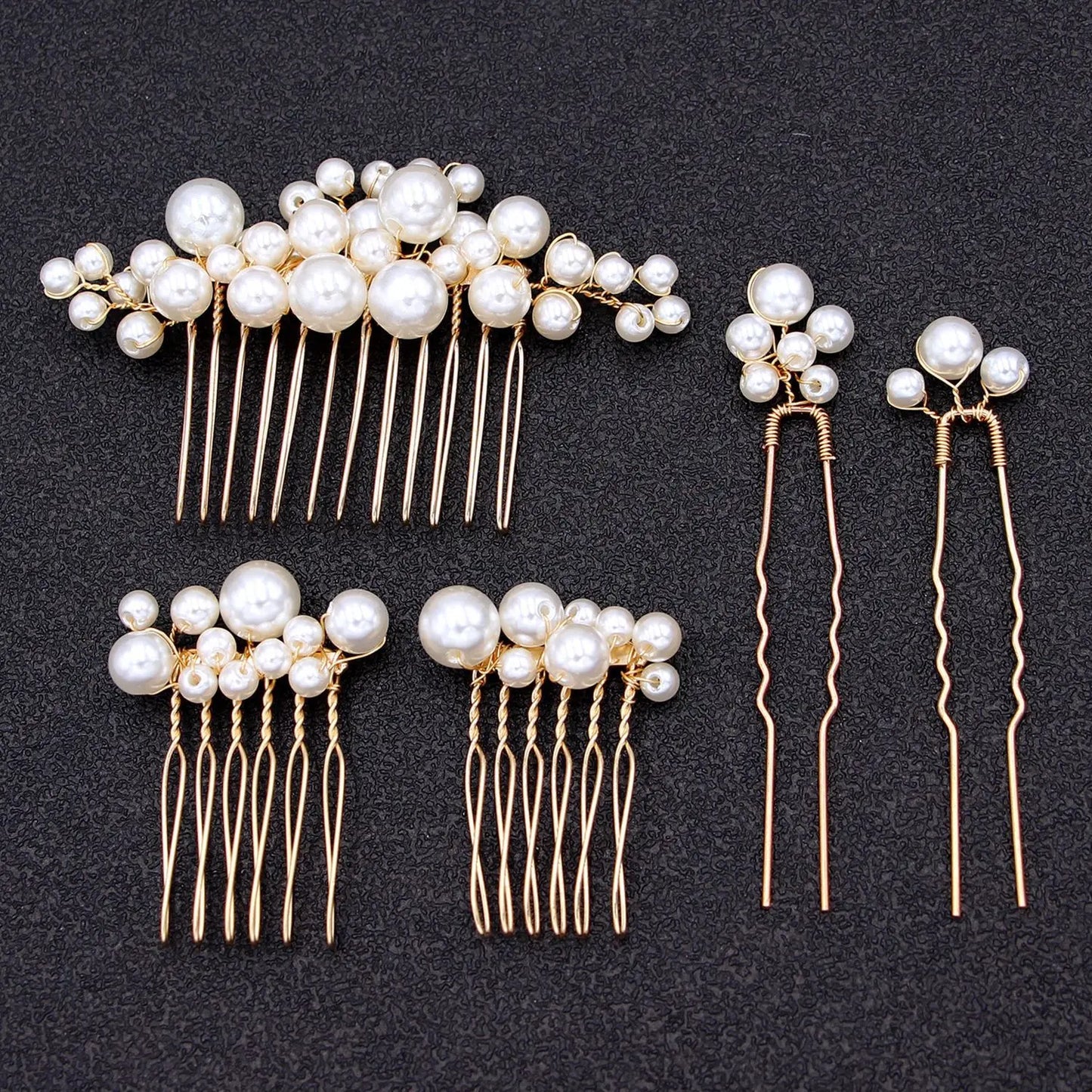 Korean Pearl Hair Combs - Handmade Hairpins & Clips for Women, Brides & Girls GE-14