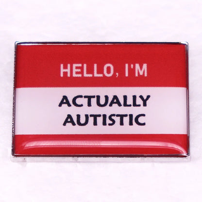 Actually Autistic Pride Enamel Pin Brooch for Neurodiversity Awareness