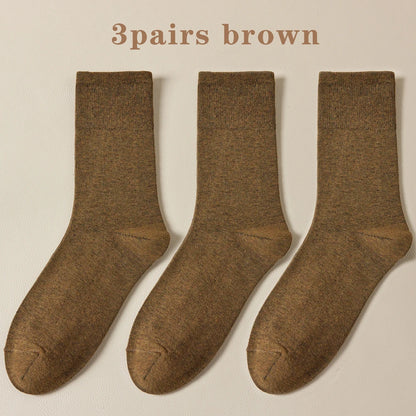 Seamless Cotton Mid Crew Socks Women Breathable Retro