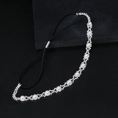 Elegant Bridal Rhinestone Headband with Pearls and Crystal Accents