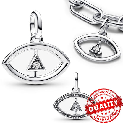 Elegant 925 Sterling Silver Pearl Heart Key Pendant for Bracelets and Necklaces FCC396