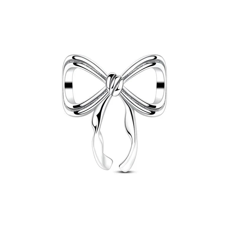 925 Sterling Silver Little Bear Butterfly Flower Fish Charms Beads for DIY Jewelry and Gift Bracelets