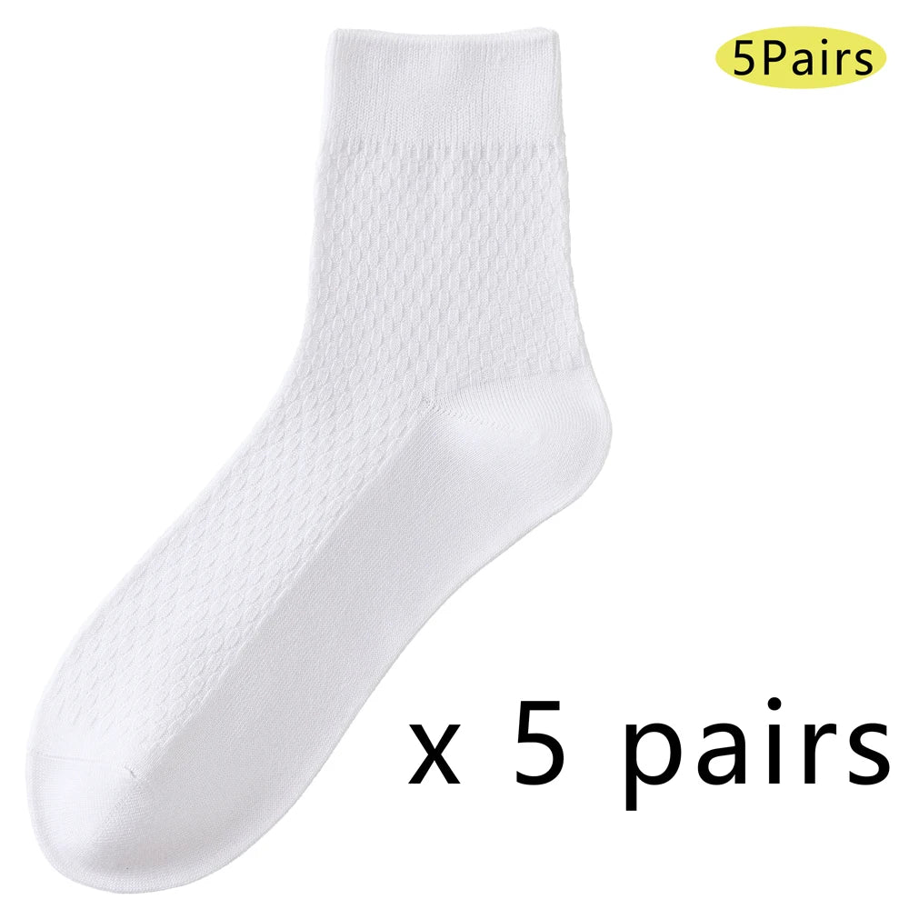 Antibacterial Bamboo Mens Socks Mid Crew Seamless Comfort