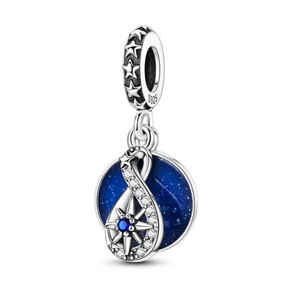 Genuine 925 Sterling Silver Heart Charm Bead for Mother's Day Bracelet Gift