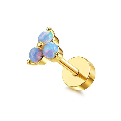 Drperfect Surgical Steel Butterfly Flower Cartilage Stud Earrings for Women with Screw-Back Design