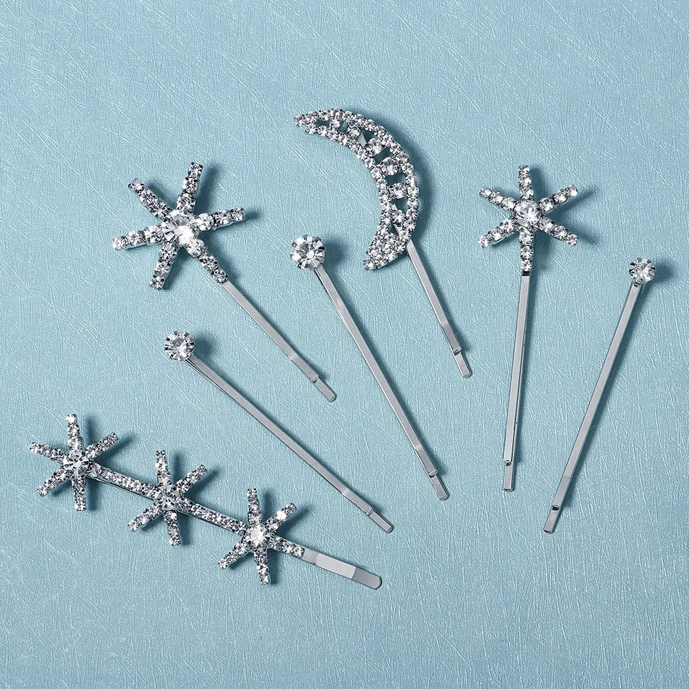 Elegant Bridal Rhinestone Hairpins For Women With Cubic Zirconia Gems