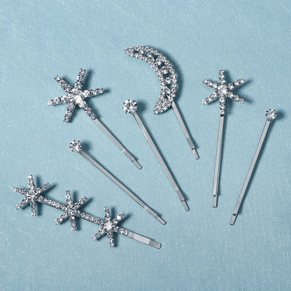 Elegant Bridal Rhinestone Hairpins For Women With Cubic Zirconia Gems