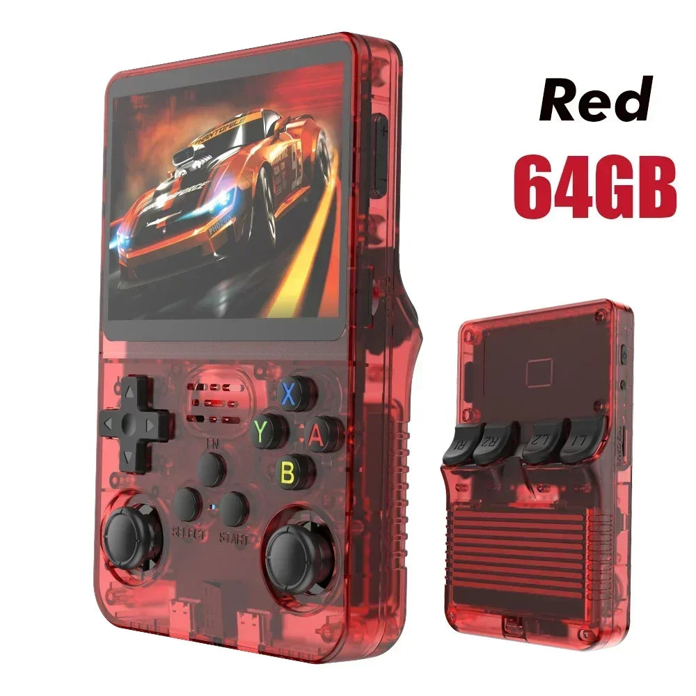 R36S 128GB Retro Handheld Game Console Linux 3.5 Inch IPS Screen Portable Pocket Player Dual Joysticks 15000 Games Expandable 64GB 256GB Kid Gift