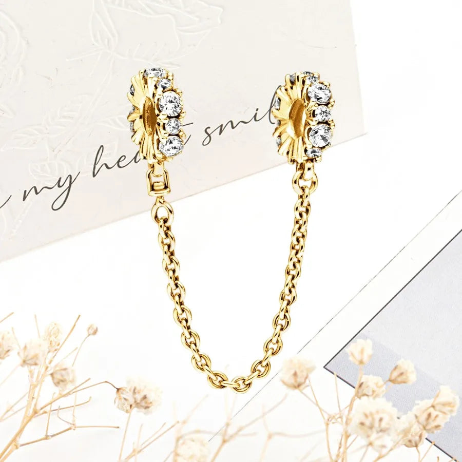 Sparkling Gold Safety Chain Infinity Snake Charm Beads
