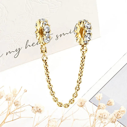 Sparkling Gold Safety Chain Infinity Snake Charm Beads