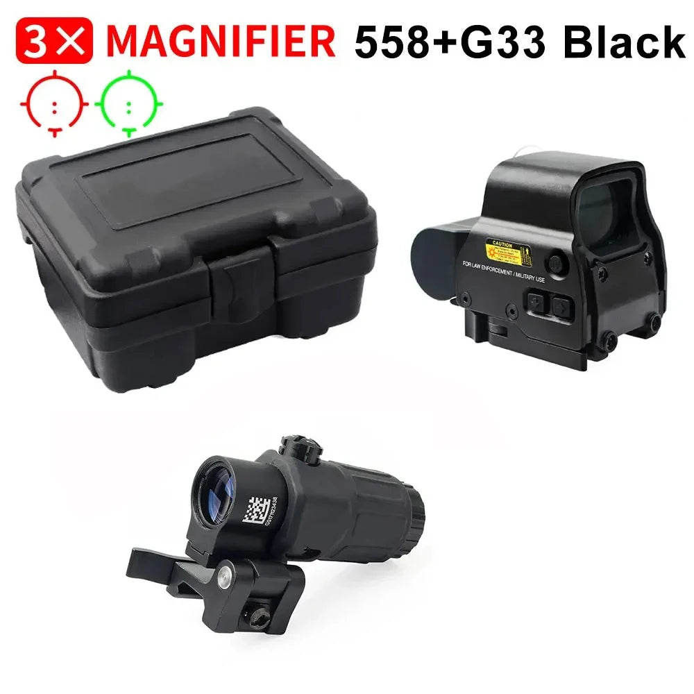 558+G43 Holographic Collimator Sight Tactical Optic Gear G33 bk set