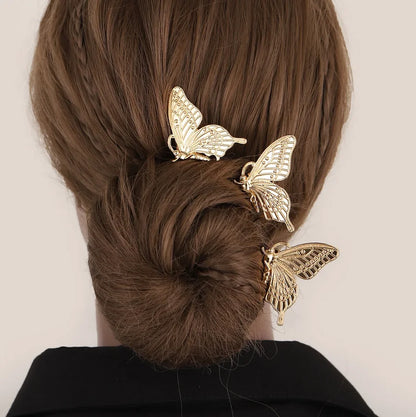 Luxury Bridal Butterfly Headdress - Stunning Silver & Gold Flower Hair Comb for Brides
